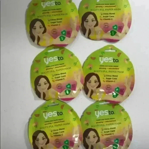 Yes To Booty-Ful 2 Paper Mask 6 Pack—Glowing - Picture 1 of 4
